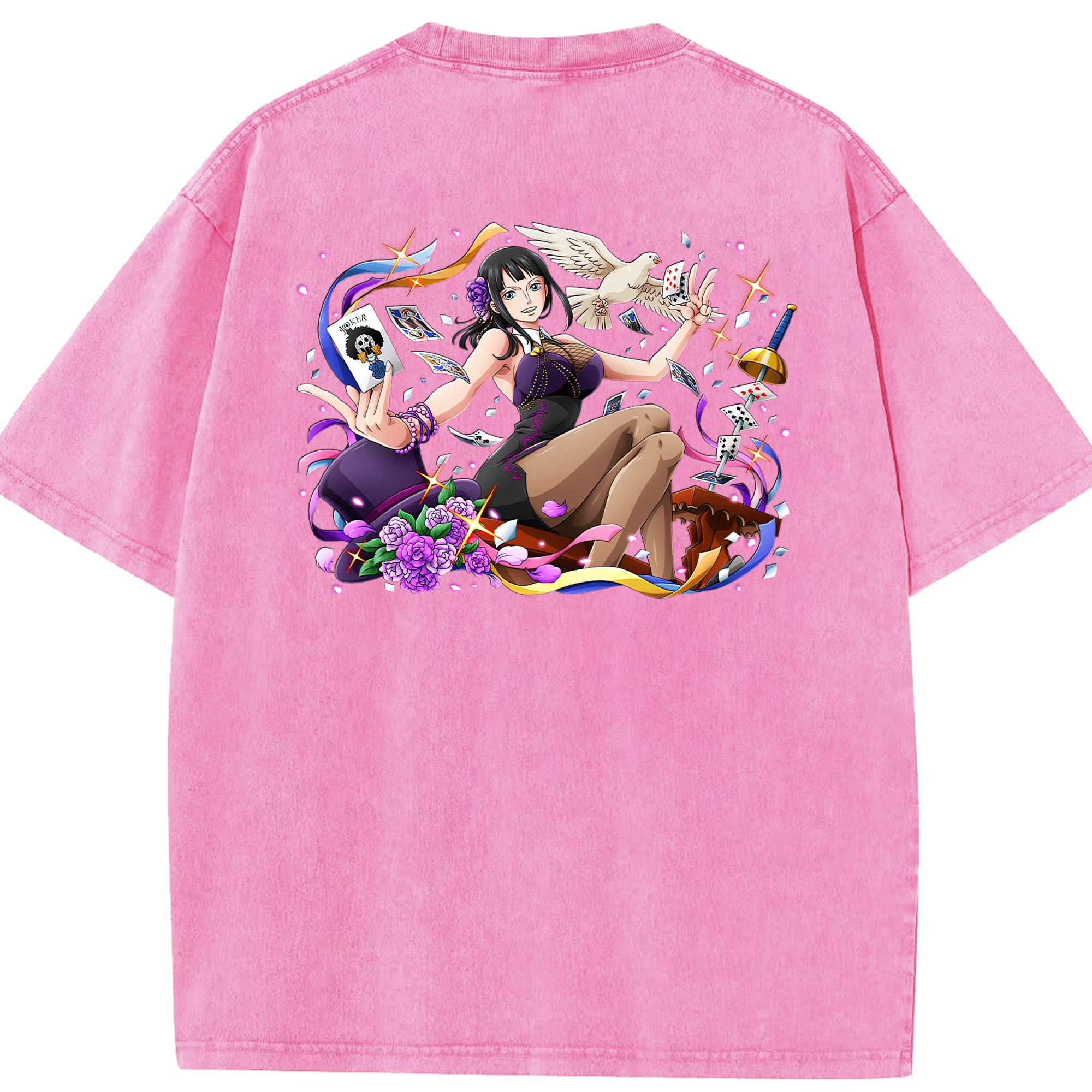 ワンピース ニコ・ロビン ONE PIECE Nico Robin 綿100% ヴィンテージ風 半袖Tシャツ（背面プリント）
